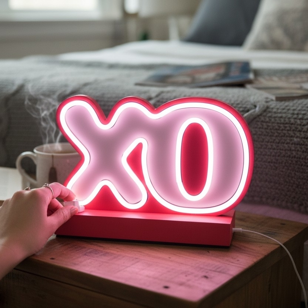 XO Neon LED Sign - Pink Wall Decor